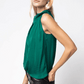 Draped Sleeveless Top with Gathered Neckline