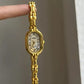 Vintage Gold Oval Bracelet Quartz Watch