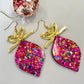Pink ornament earrings
