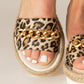 Cynthia Richard Bardot Leopard Print Leather Sandal