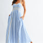 Breezy Blue Lace Trim Maxi Sundress