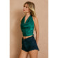 Moonlit Satin Halter Neck Open Back Top