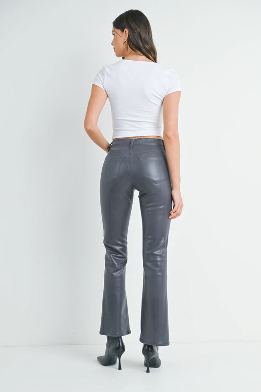 The Posie Coated Slim Bootcut Denim Jeans