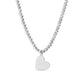 18K Coated Stainless Steel Heart Beaded Necklace with 2" Extension