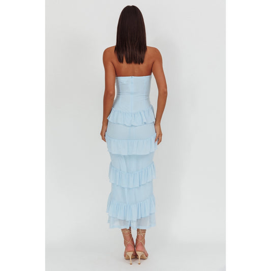 Sweetheart Tiered Maxi Dress