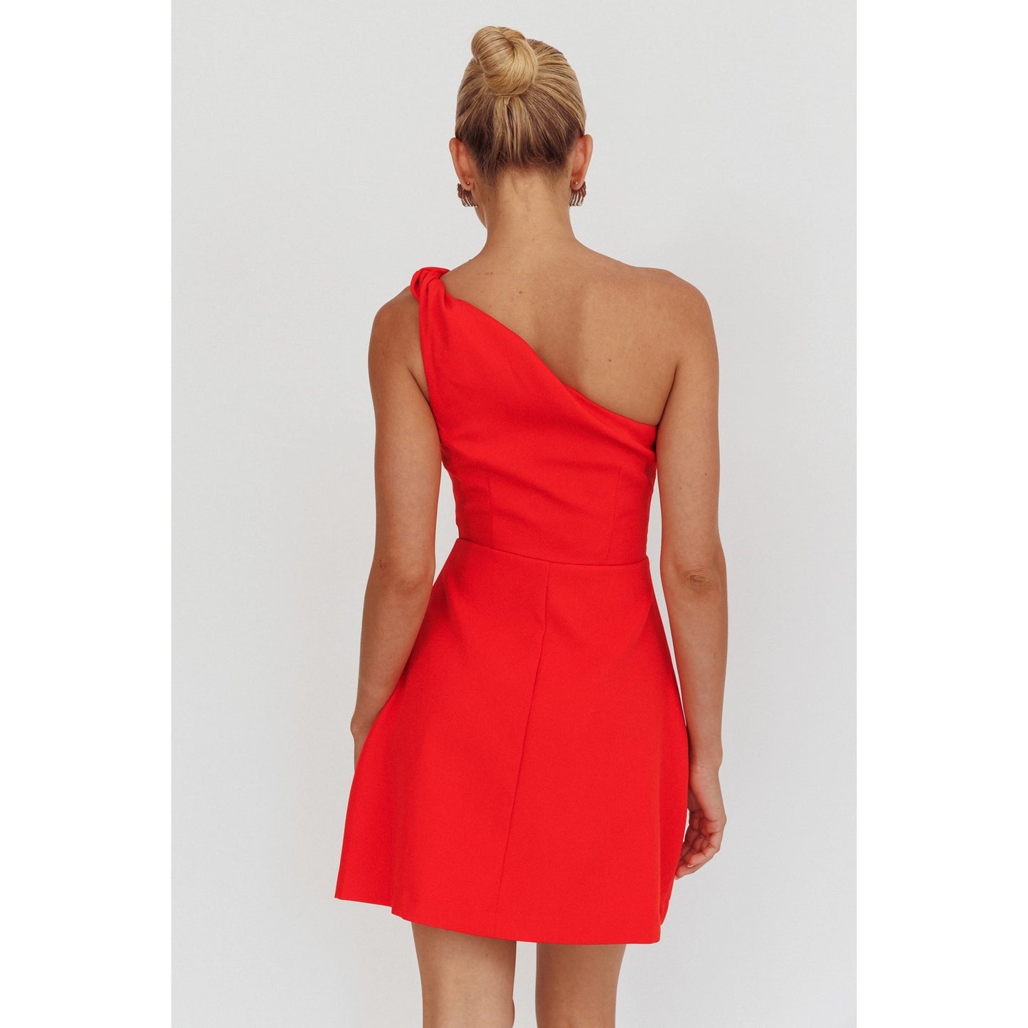 One Shoulder Knit Mini Dress