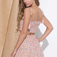 Smocked Front Side Cut Out Slash Tassel Tie Mini
