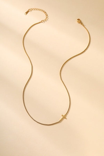 18K Stainless Steel Tarnish Free Cross Necklace