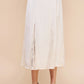 Crushed Satin Lace Godet Skirt