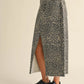 Leopard Print Slit Front Skirt