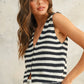 Light Weight Hook and Eye Closure Striped Vest