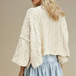 Cable Knit Look Lightweight Sweater