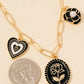 Enamel Western Heart Flower Charm Necklace
