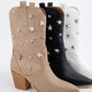 Star Stud Embellished Western Boots