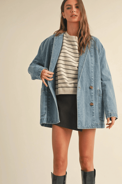 The Liv Denim Oversized Blazer