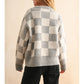 Checker Pattern Sweater Top
