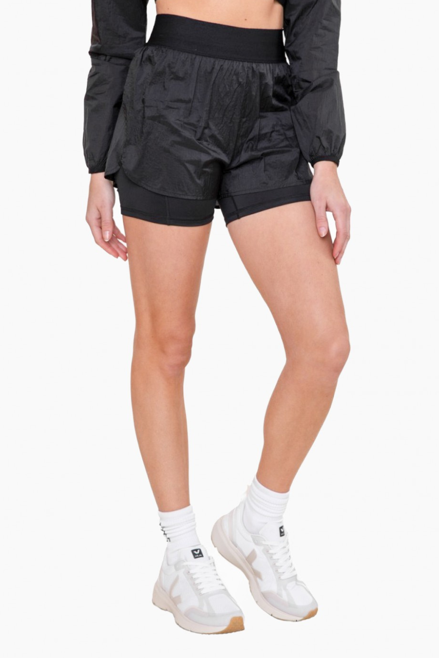 2-in-1 Nylon Split Shorts