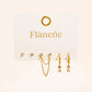 Roussa 18K Gold Non-Tarnish Cz Chain Earring Set
