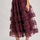 Romantic Ruffle Tiered Tulle Midi Skirt