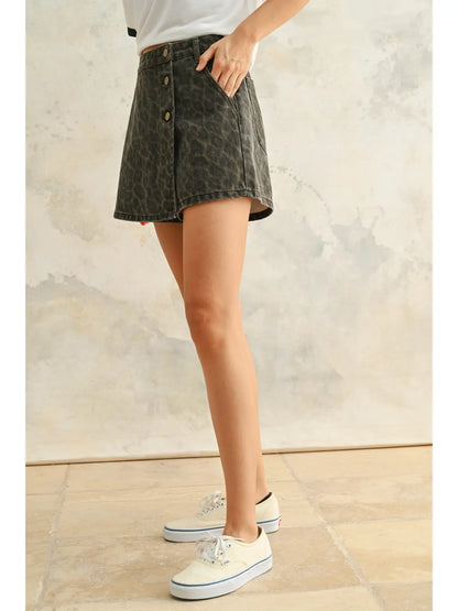 Leopard Print Skort