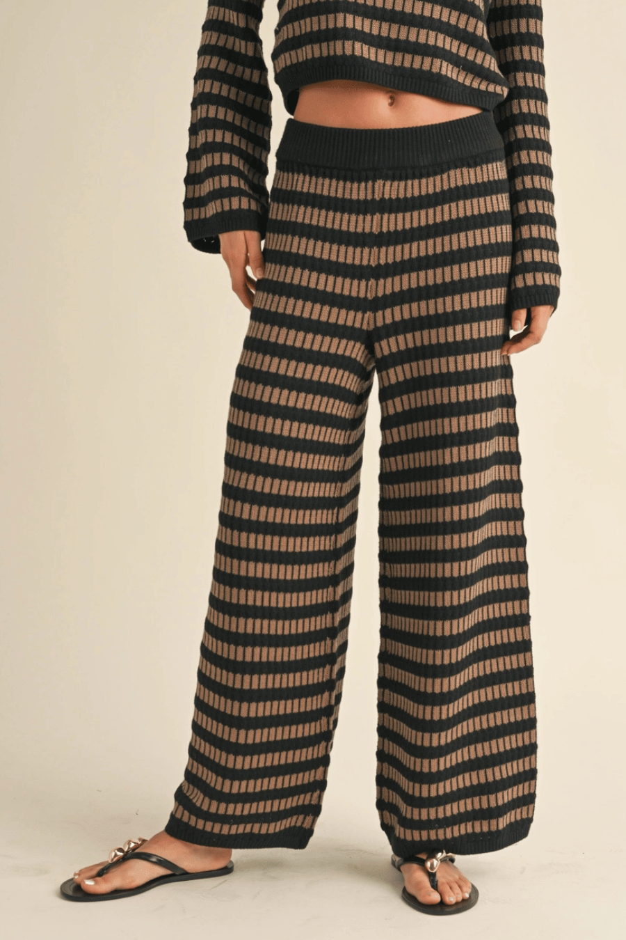 The Katie Mixed Pattern Knit Pants