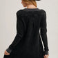 V-Neck Waffle Knit Mini Dress