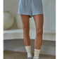 Knit Rayon Spandex Striped Elastic Waist Shorts
