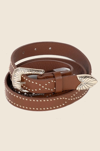 Studedd Intricate Western Buckle Belt