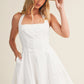 Stretch Linen Halter Mini Dress