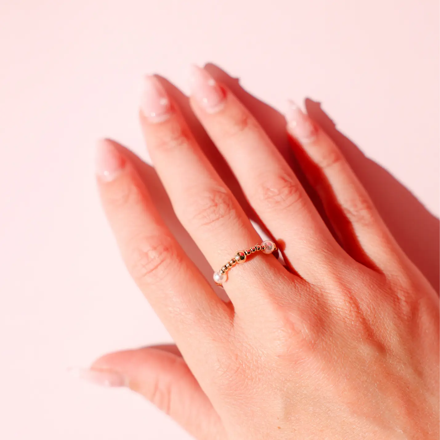 June Pearl and Gold Alternating Ring