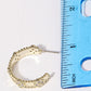 Cz Clover 14K Plated Hoop Post Earrings Silver