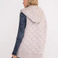 Oversized Quilted Fleece Vest with Hood