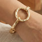 Hammered Circle Hook Bangle Bracelet