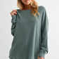 Waffle Ribbed Roundneck Pullover
