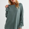 Waffle Ribbed Roundneck Pullover