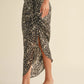 Leopard Printed Ruching Skirt