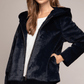 Faux Fur Zip Up Hoodie Jacket
