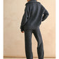 Waffle Pattern Sweater Jogger Pants
