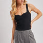 Ribbed Sweetheart Neck Tank Top