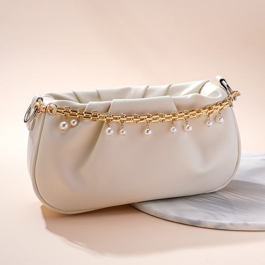 Chain Bag Charm-Chain and Pearls