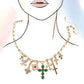 Charm Necklace-Multi Cross Charms Necklace