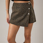 Leopard Print Denim Wrap Skort
