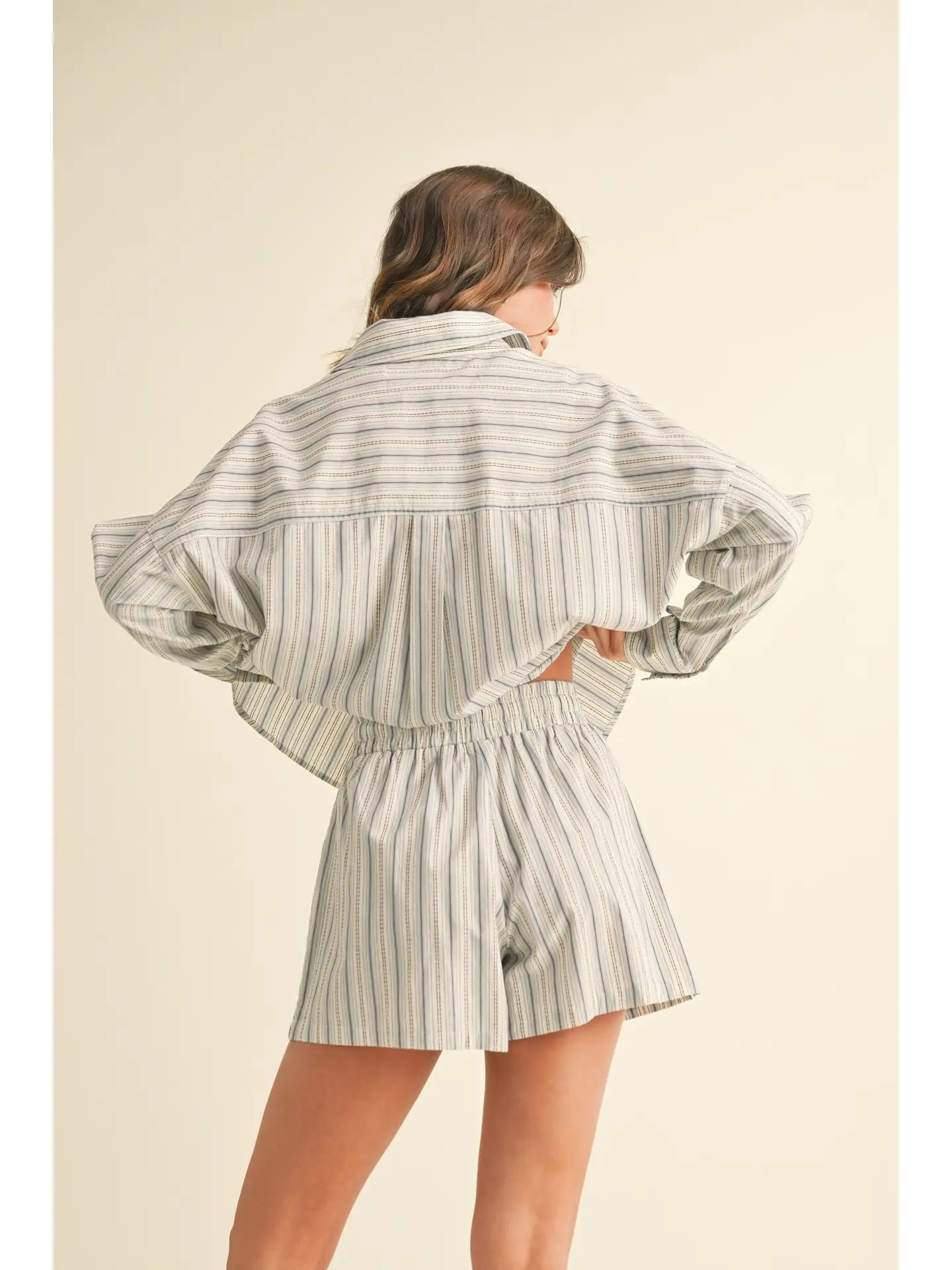 Multi Stripe Cotton Button Down Shirt