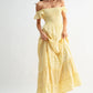 Sunshine Smocked Maxi Dress Eyelet Ruffle Sleeves