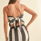 Wide Stripe Pattern Tied in Back Top