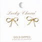 Gold Dipped Bow Knob Stud Post Earrings