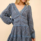 Rayon Jacquard Lace Tiered Mini Dress