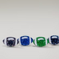 Colored acrylic footballs earrings