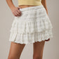 High Waisted Tiered Mini Skirt