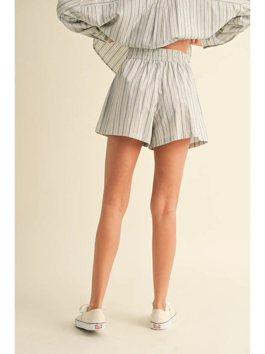 Multi Stripe Cotton Shorts